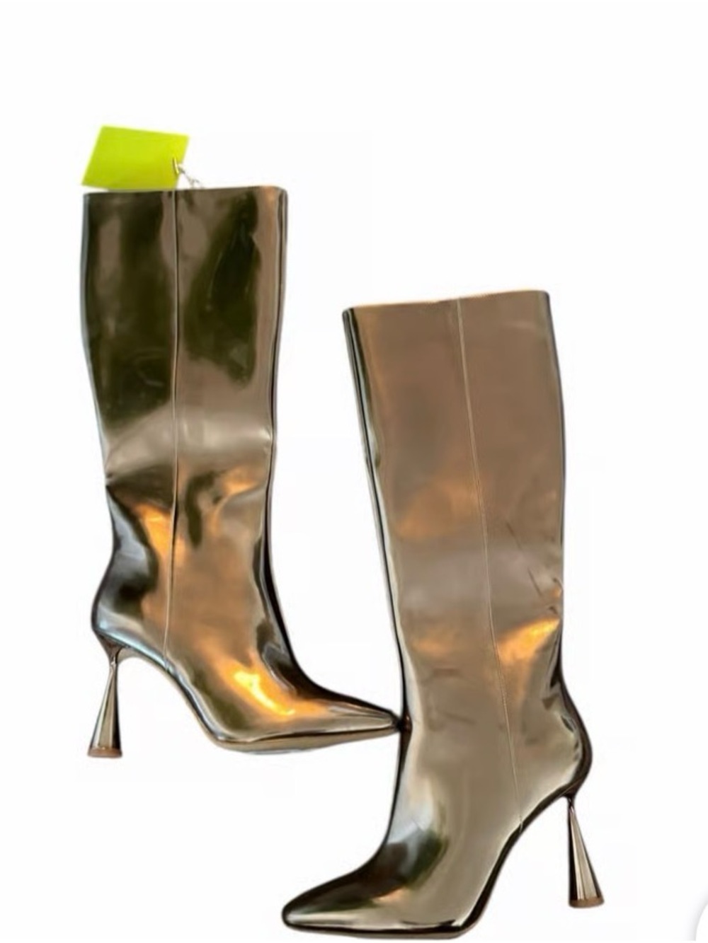 Gianni Bini metallic mirror bronze cone heel boots size 6 - Picture 2 of 8